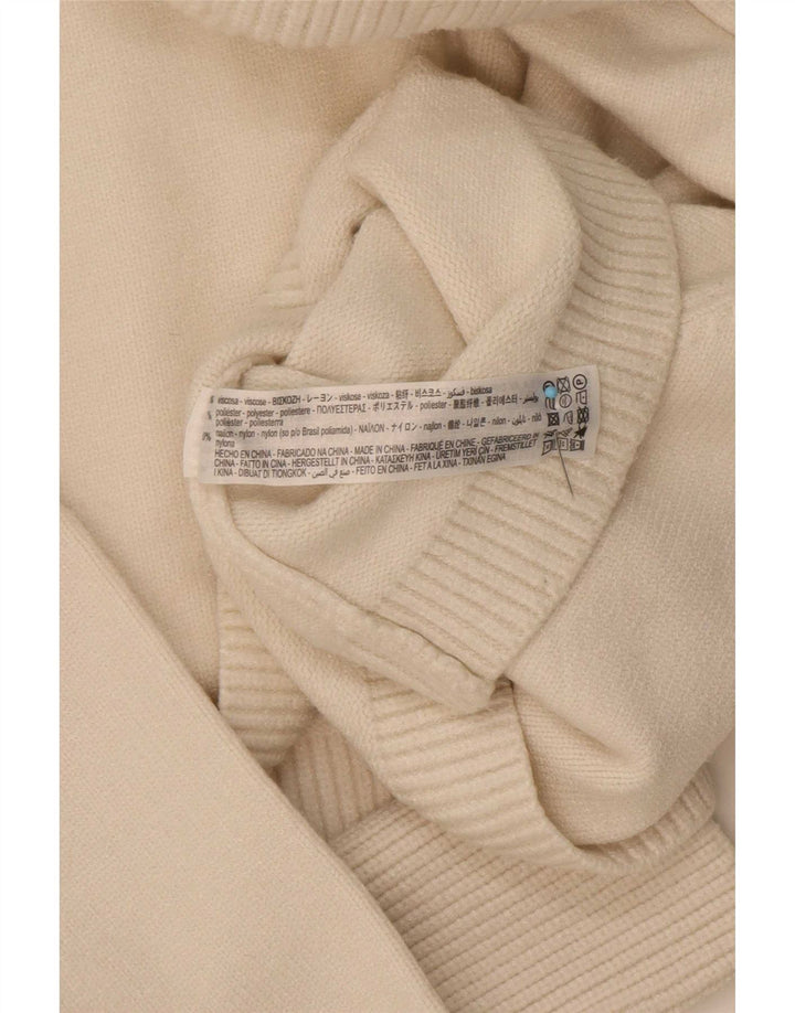 Damski sweter Zara Crop Oversize z golfem UK 10 Small Off White
