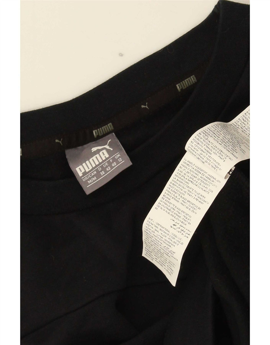 Damska bluza Puma Crop Jumper UK 12 Średnia czarna bawełna