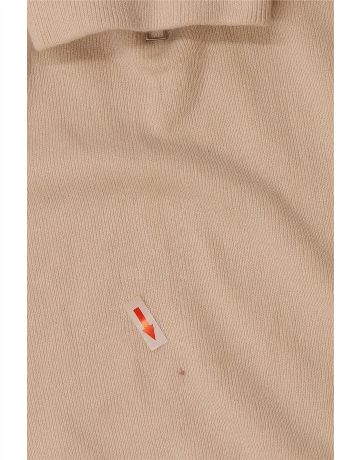 Męski sweter Zara z zamkiem błyskawicznym, duży, z białej bawełny