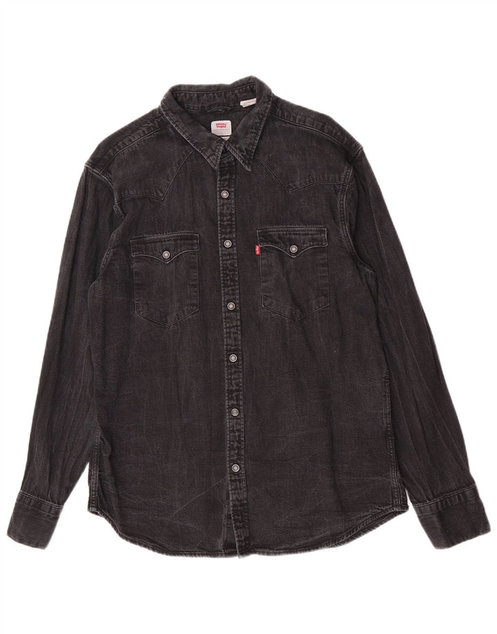Męska standardowa koszula dżinsowa Levi's, duża, szara, bawełniana