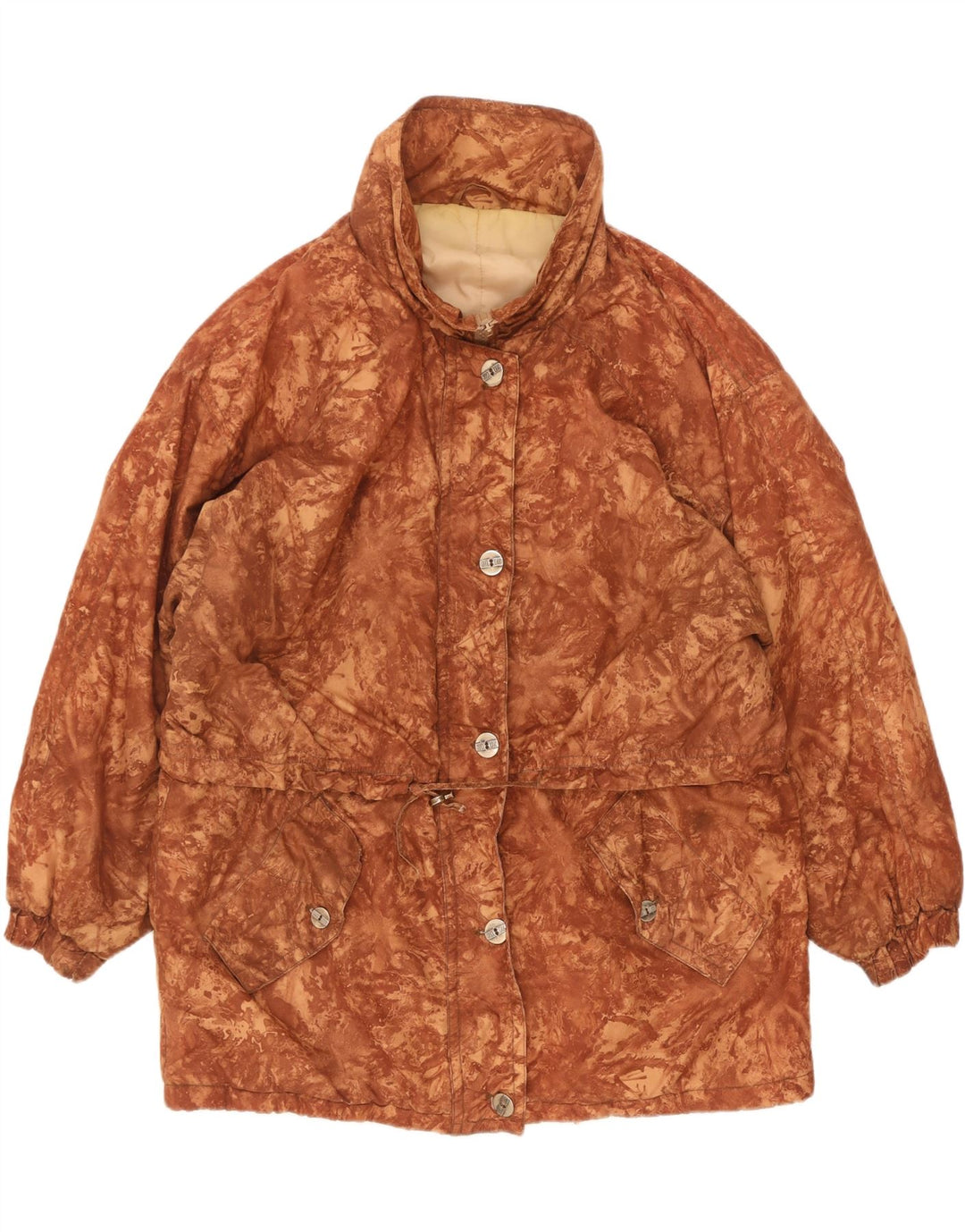 Vintage damska, oversize'owa kurtka wiatrówka UK 18 XL, brązowy kamuflaż