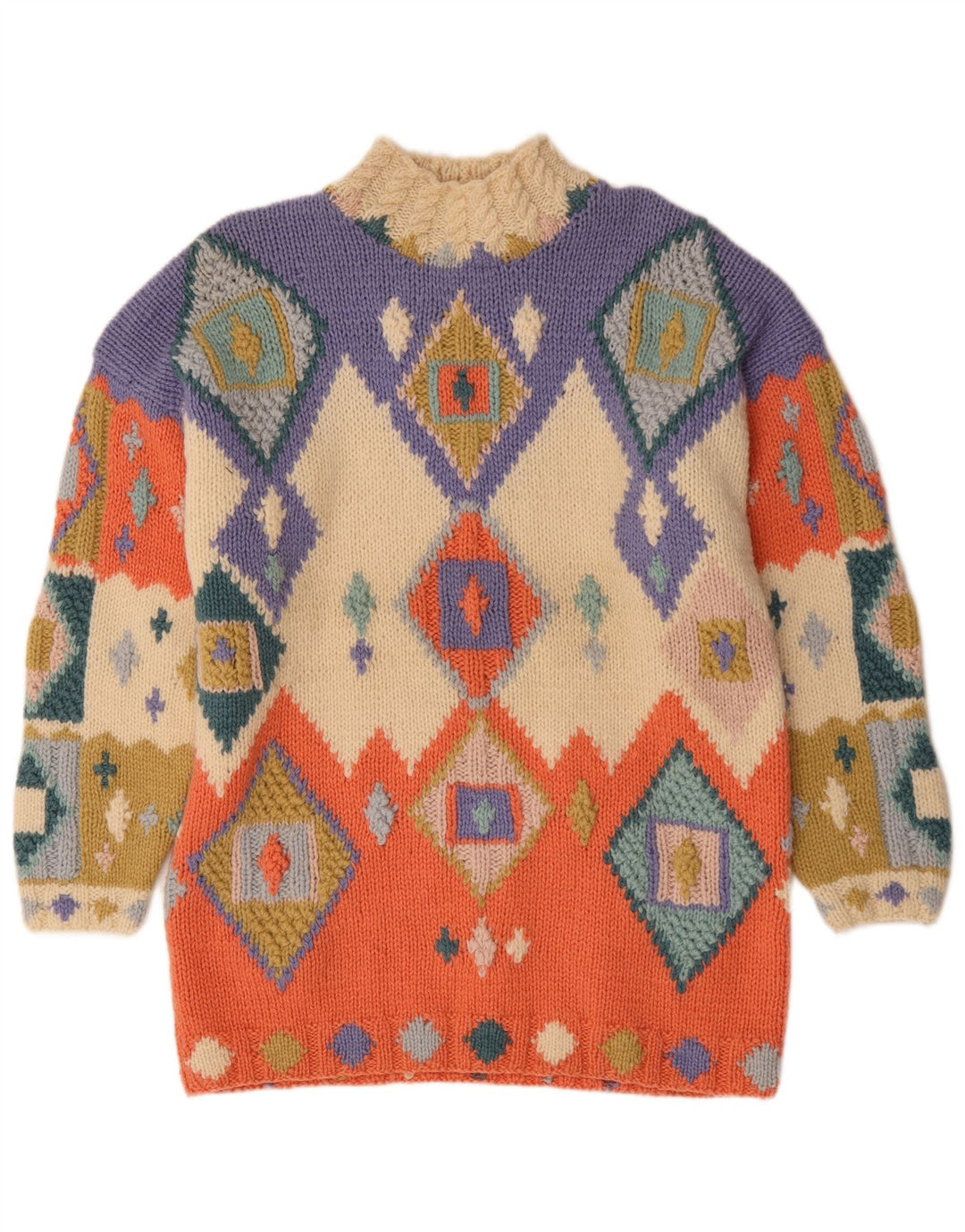 Sweter damski Paco z długim rękawem i golfem UK 10, mały, wielokolorowy N