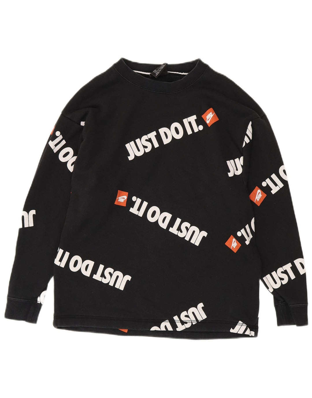 Męski sweter z grafiką NIKE, mały, czarny, bawełniany