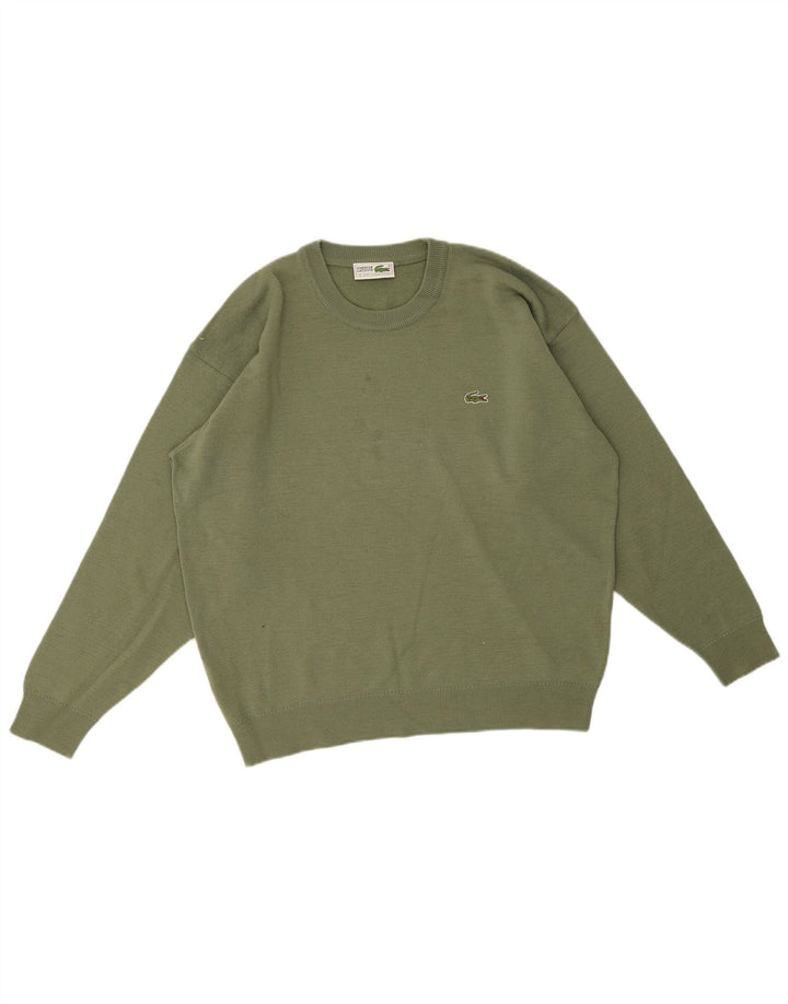 Męski sweter Lacoste z okrągłym dekoltem, rozmiar 6 XL, zielona wełna