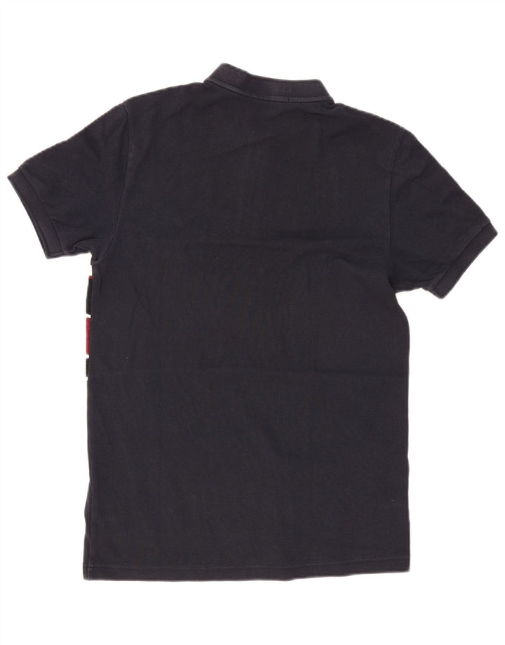 Męska koszulka polo Fred Perry, mała, granatowa, bawełniana w bloki kolorów