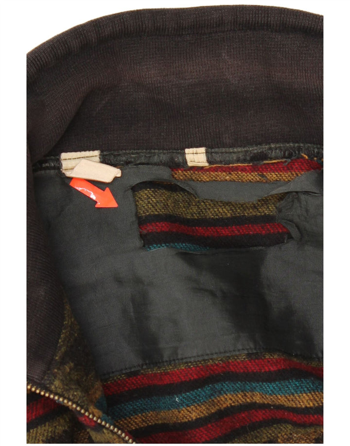 Vintage męski sweter z zamkiem błyskawicznym XL, wielokolorowy Fair Isle