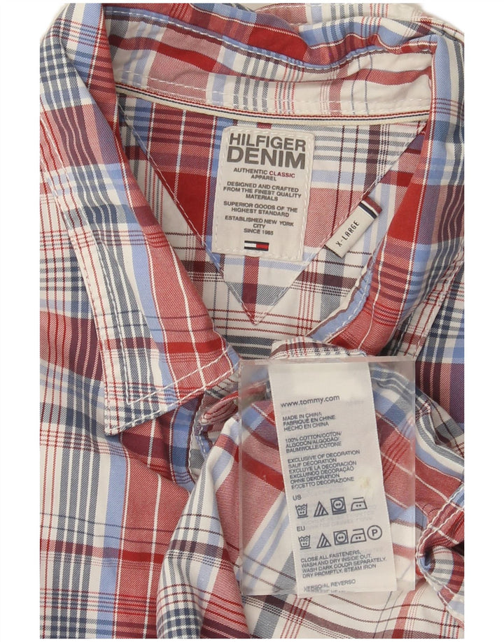 Męska koszula slim fit Tommy Hilfiger XL w wielokolorową kratkę, bawełniana