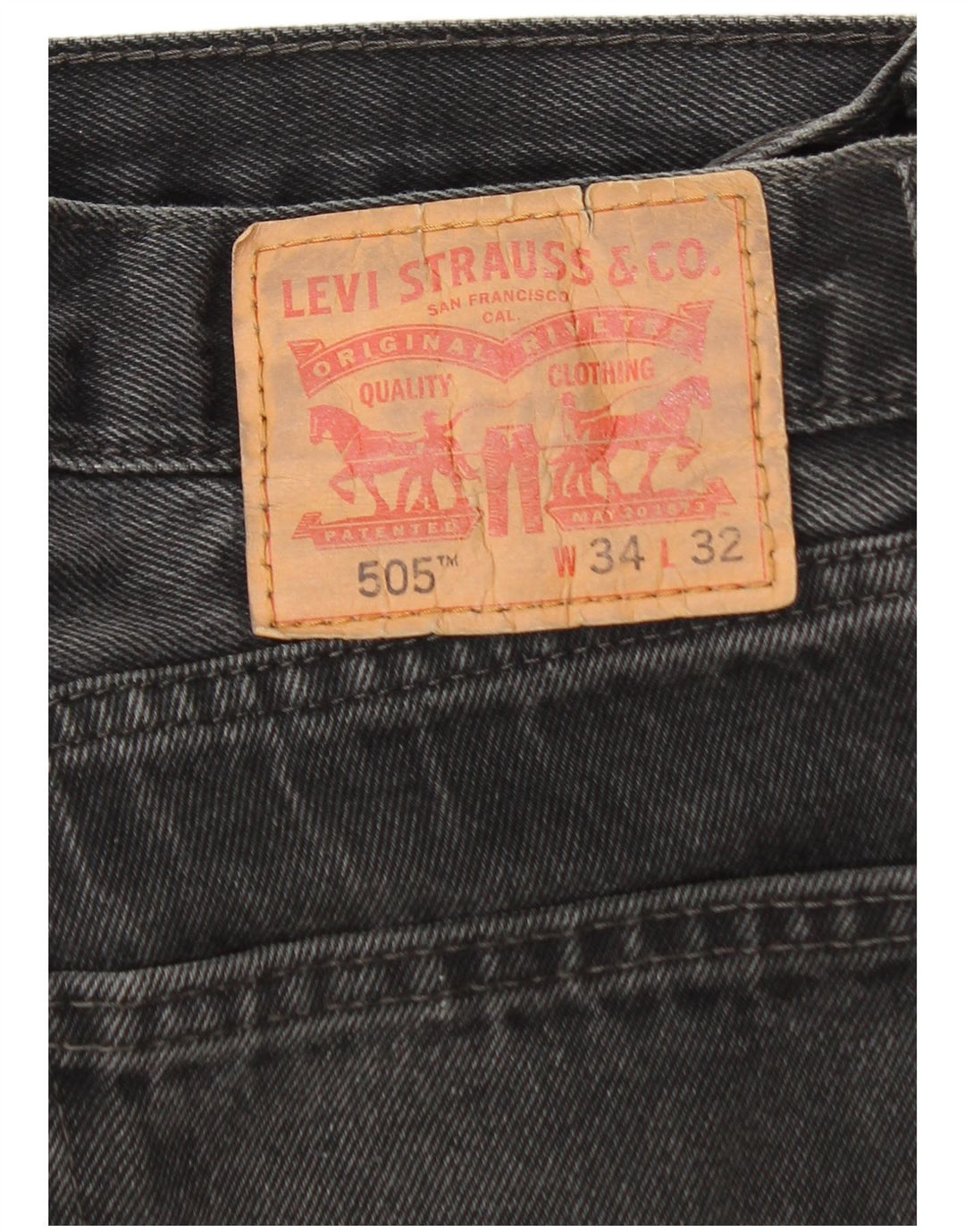 Męskie dżinsy Levi's 505 Straight W34 L32 Szara bawełna