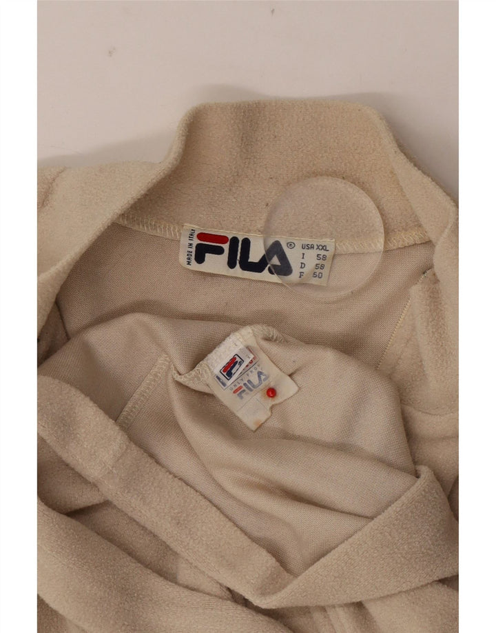 Męski sweter polarowy Fila z zamkiem błyskawicznym 2XL, beżowy poliester