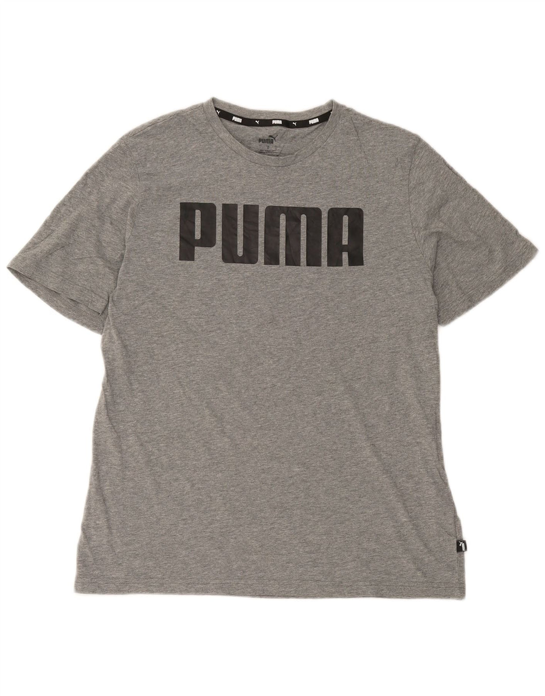Męski T-shirt z grafiką Puma, duży, szary, bawełniany