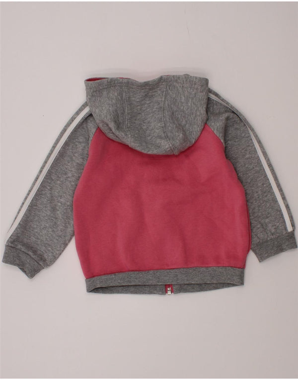 Adidas Baby Girls Zip Sweter Z Kapturem 12-18 Miesięcy Różowa Bawełna z blokami kolorów