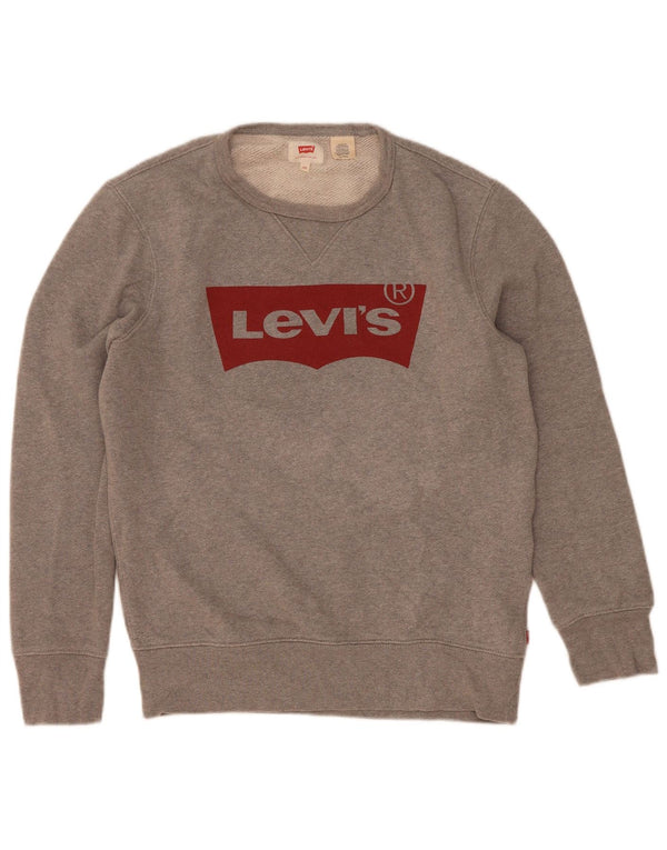 Męska bluza Levi's z grafiką, sweter XS, szara bawełna