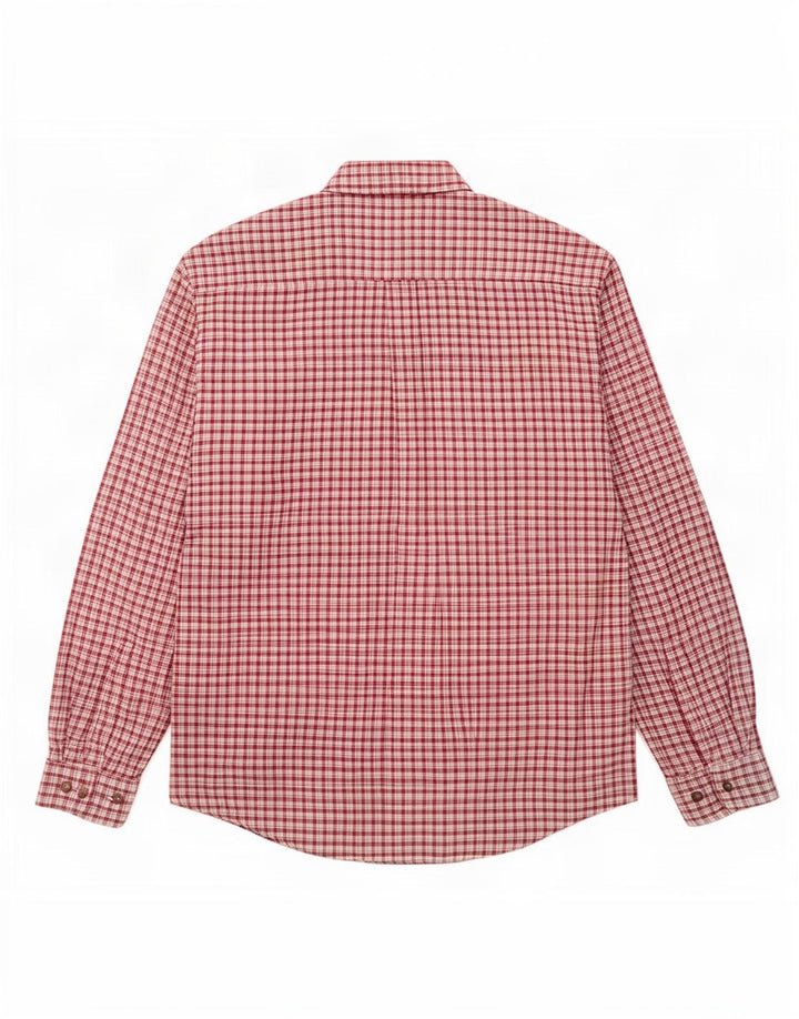 Vintage męska koszula flanelowa XL w bordową kratkę