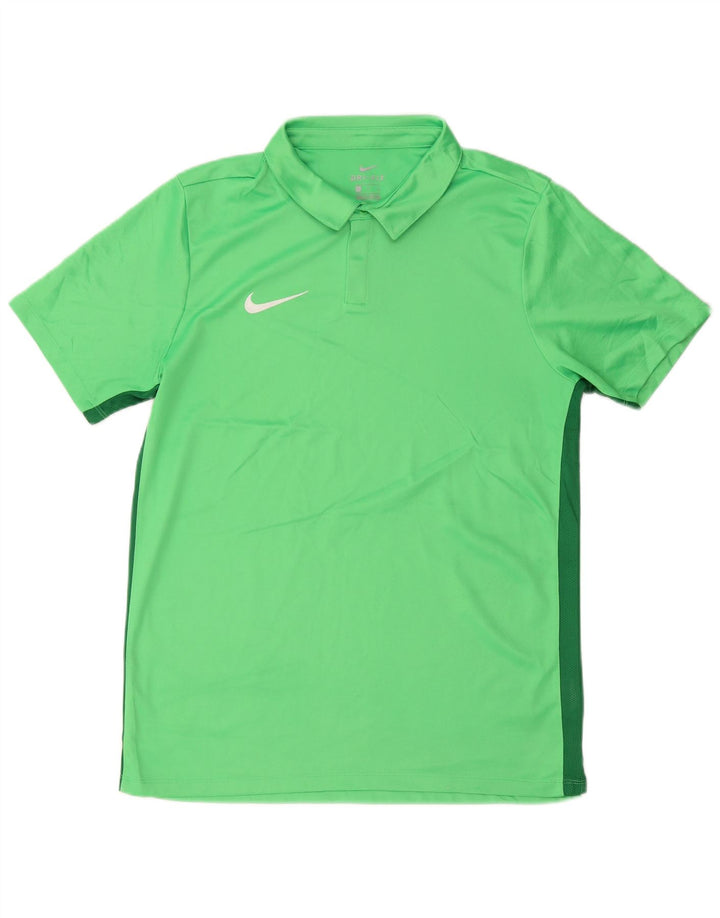 Męska koszulka polo Nike Dri Fit, duża, zielona, poliestrowa z blokami kolorów