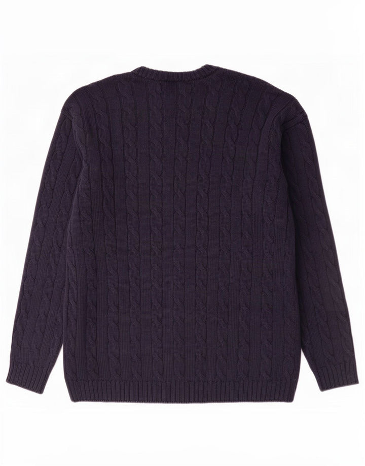 Marks & Spencer Męski sweter St. Michael z okrągłym dekoltem, duży, granatowy