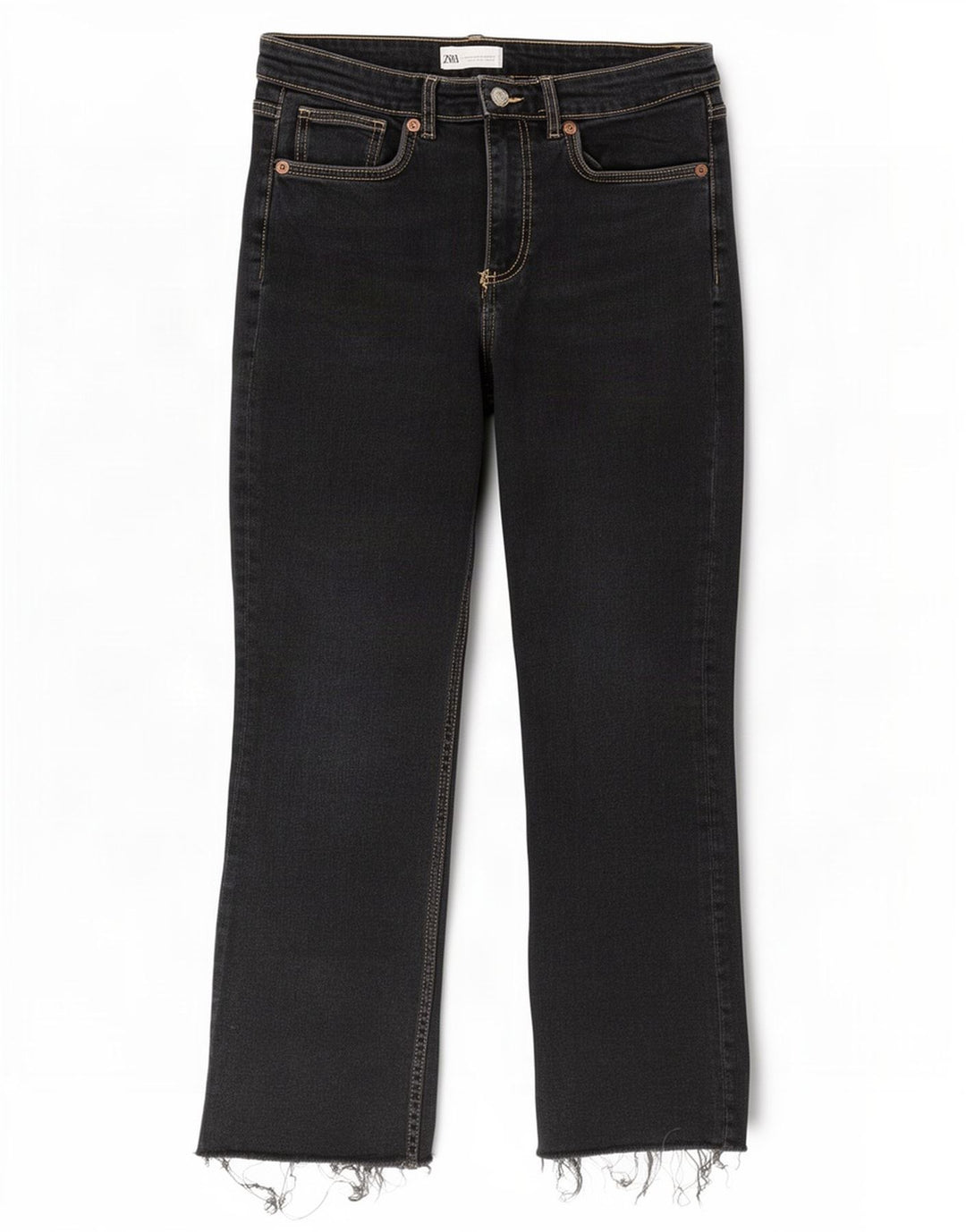 Jeansy damskie Zara Crop Bootcut EU 42 Large W32 L26 Black