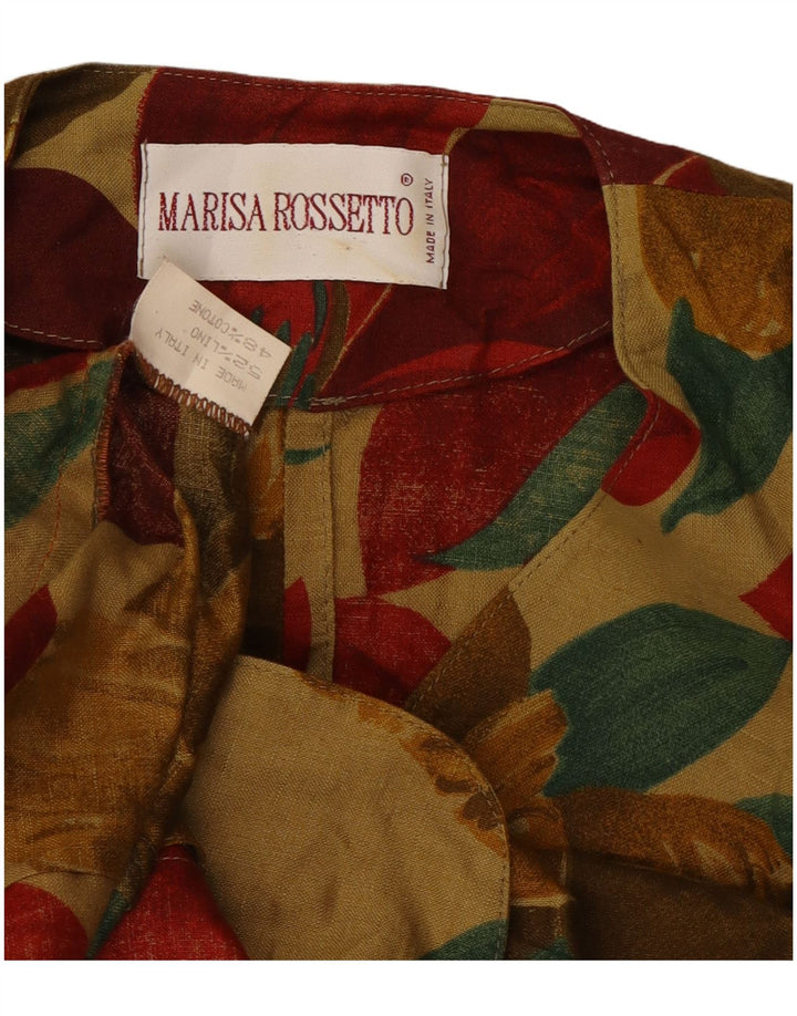 Damska marynarka z krótkim rękawem w stylu vintage, UK 12, średnia wielobarwna tropikalna