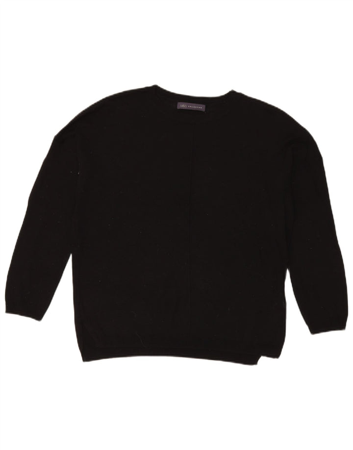 Sweter damski Marks & Spencer z okrągłym dekoltem, UK 14, średni czarny