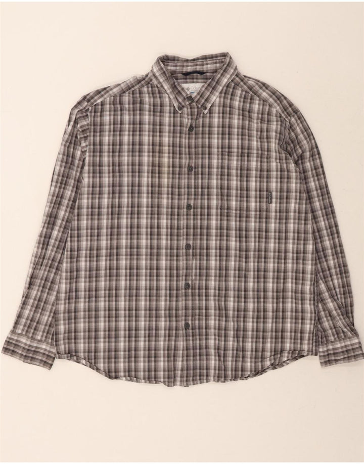 COLUMBIA Mens Shirt XL Grey Check Cotton Vintage Columbia and Second-Hand Columbia from Messina Hembry 