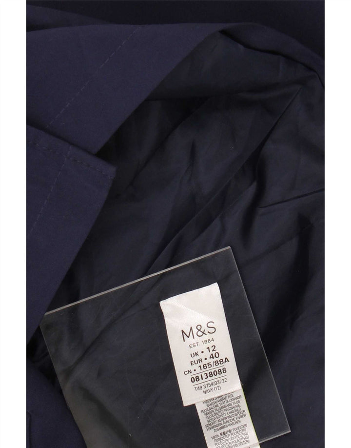 Marks & Spencer Damski trencz UK 12, średni granatowy, poliester