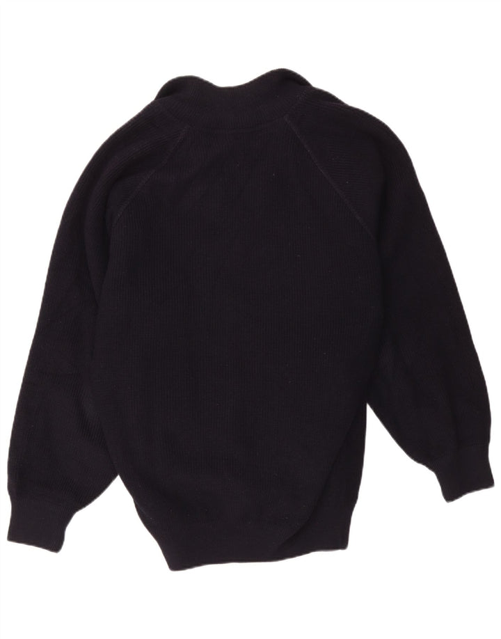 Vintage męska dzianinowa kurtka bomber UK 40 duża czarna wełna