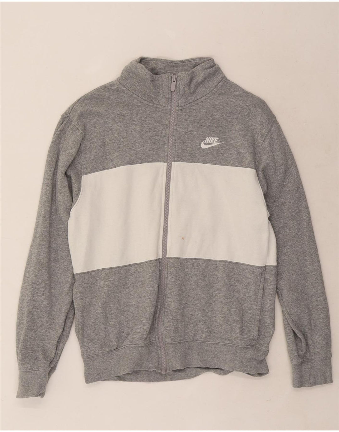 Męska bluza dresowa Nike, mała, szara, bawełniana z blokami kolorów