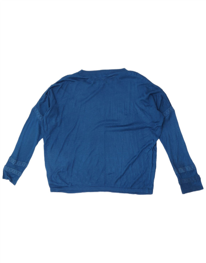 Marks & Spencer Damski sweter oversize z dekoltem w łódkę, UK 14, średni niebieski