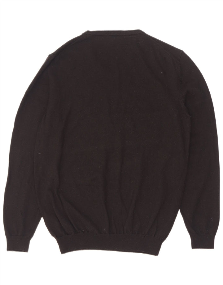 Męski sweter z dekoltem w kształcie litery V Hugo Boss XL, czarna dziewicza wełna