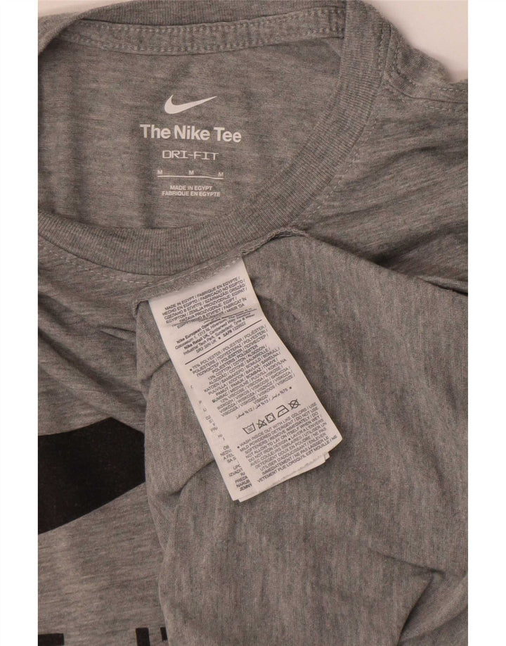 Męski T-shirt Nike Dri Fit z grafiką, średnioszary, nakrapiany poliester