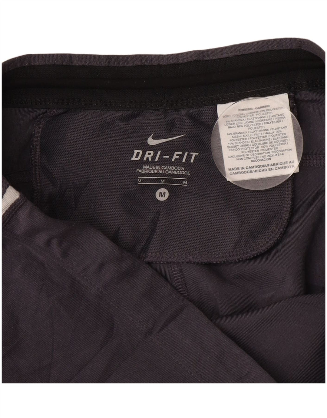 Damskie legginsy Nike Dri Fit Capri UK 12, średni szary poliester