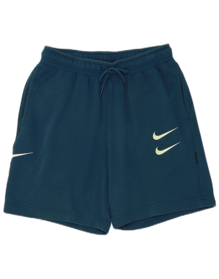Męskie spodenki sportowe Nike z grafiką, małe, niebieskie, bawełniane