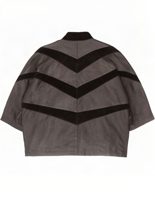 Vintage Womens 3/4 Sleeve Oversized Jacket IT 56 4XL Black Colourblock