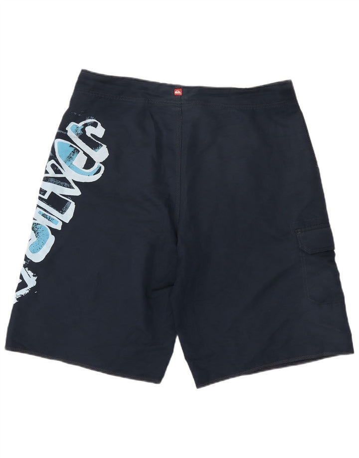 Męskie spodenki kąpielowe Quiksilver z grafiką, duże, granatowe, z poliestru