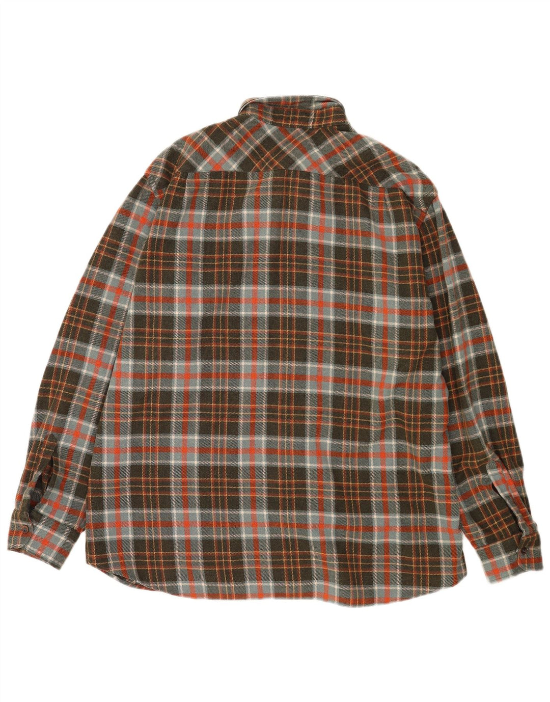 Vintage męska koszula flanelowa drwal XL w kratkę khaki