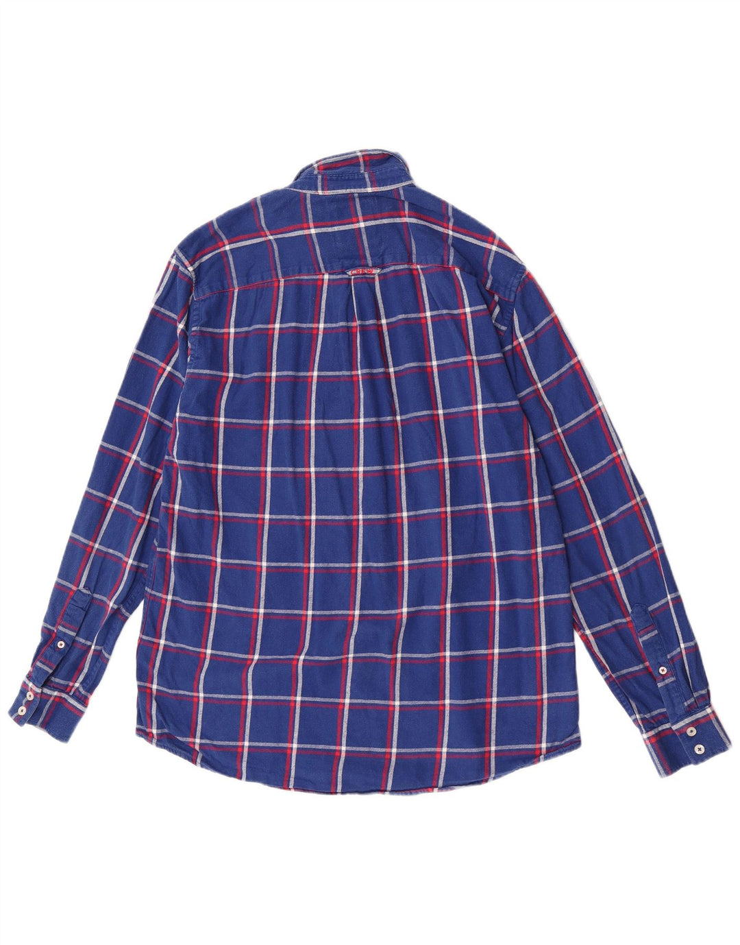 Crew Clothing Męska koszula flanelowa o regularnym kroju, duża, niebieska, bawełniana w kratę