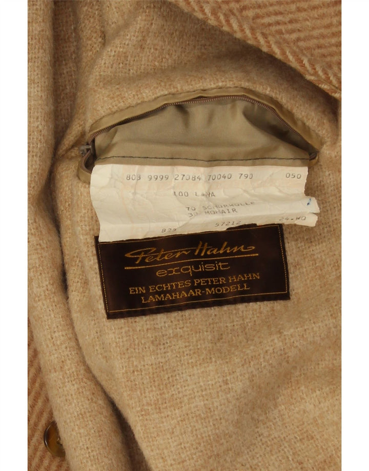 Męska kurtka bomberka Peter Hahn IT 50 duża beżowa wełna w jodełkę