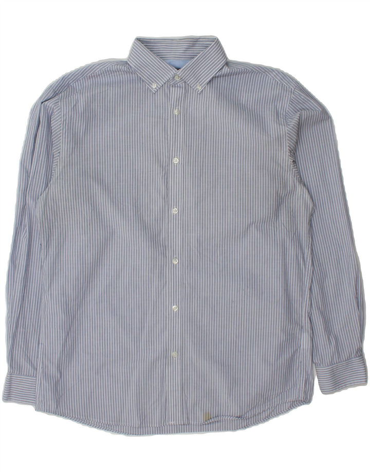 IZOD Mens Slim Fit Shirt Size 15 1/2 Medium Blue Striped Cotton Vintage Izod and Second-Hand Izod from Messina Hembry 