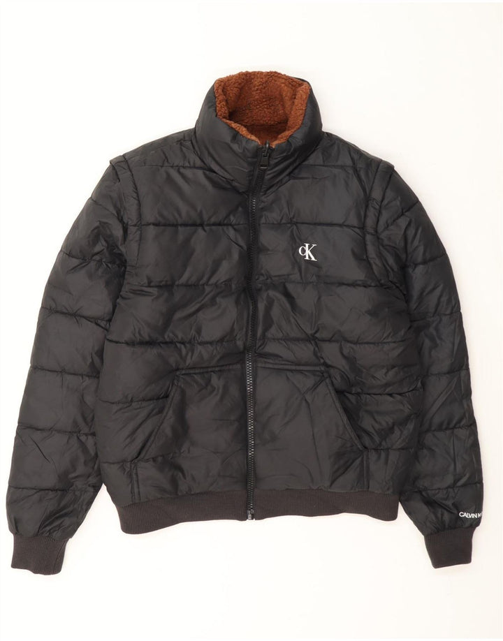 Dwustronna wyściełana kurtka męska Calvin Klein UK 36 Small Brown Colorblock