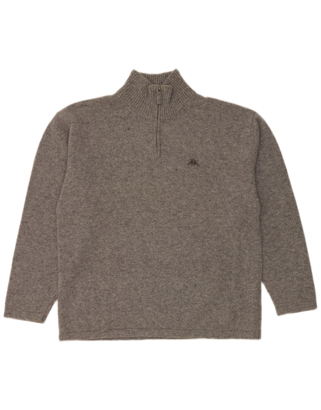Męski sweter Kappa z zamkiem błyskawicznym 2XL Szary, nakrapiany dziewicza wełna