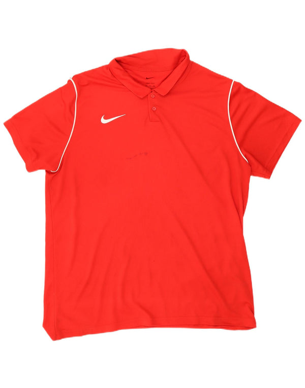 Męska koszulka polo Nike Dri Fit 2XL, czerwona, poliestrowa