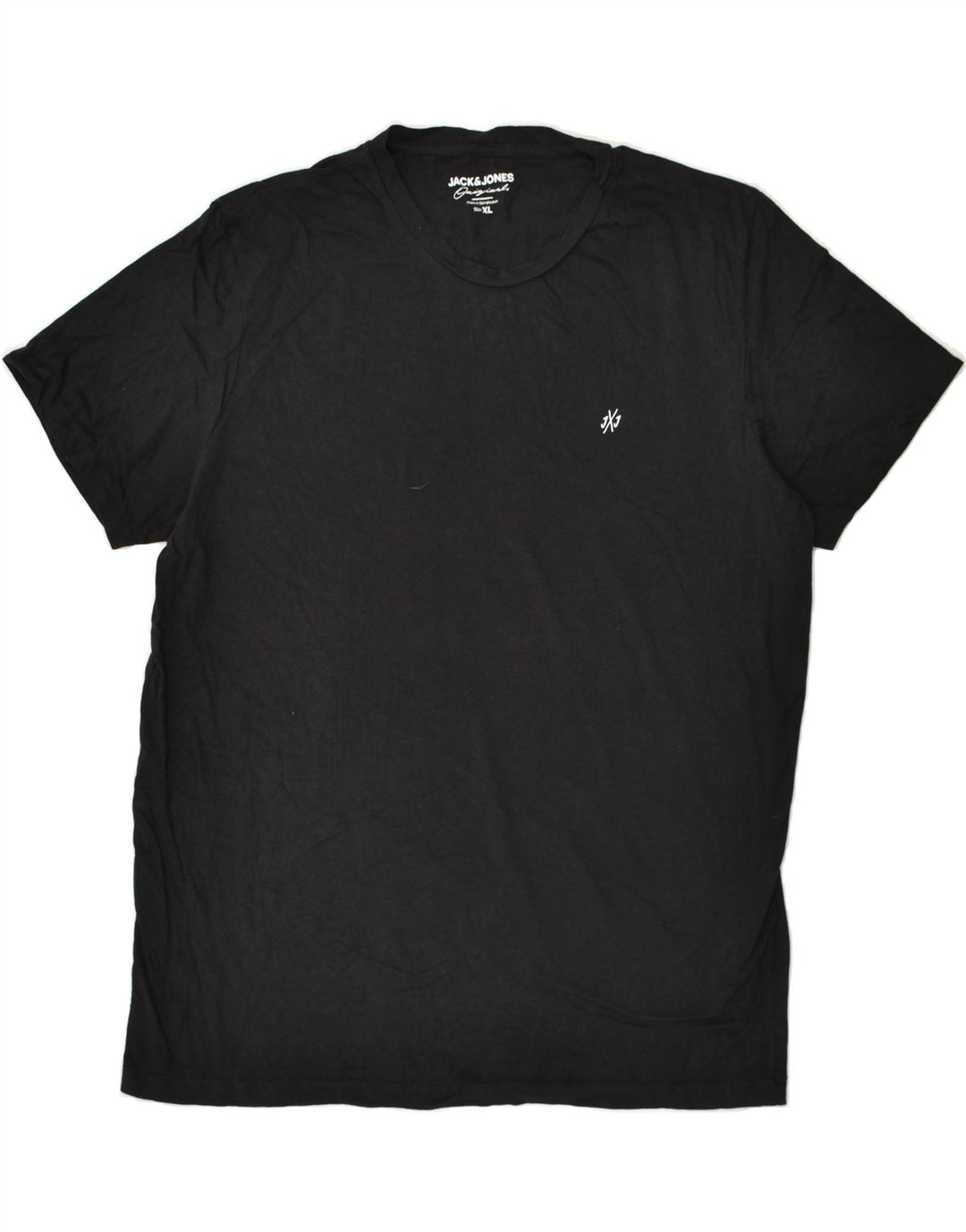 JACK & JONES Mens Slim T-Shirt Top XL Black Cotton | Vintage Jack & Jones | Thrift | Second-Hand Jack & Jones | Used Clothing | Messina Hembry 