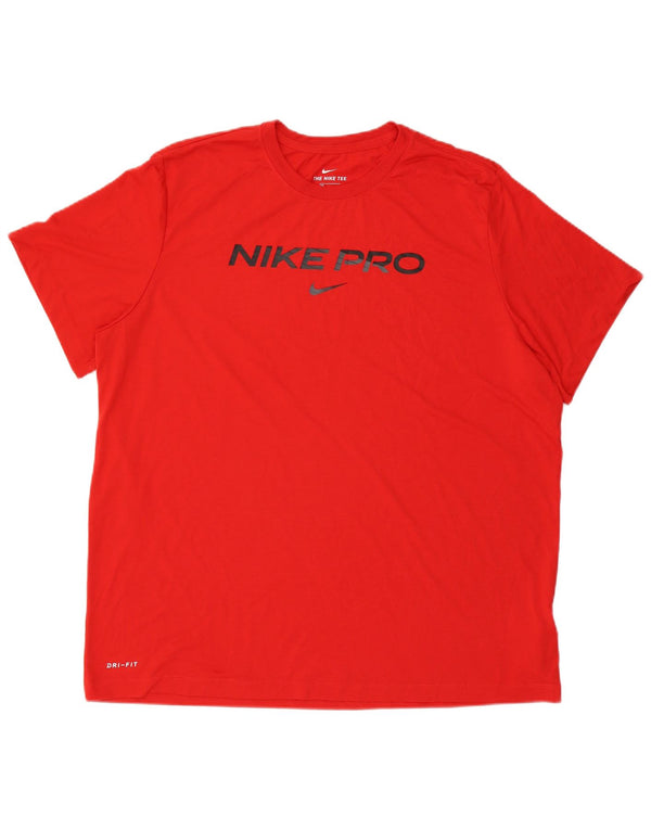 Męski T-shirt NIKE Dri Fit z grafiką, 2XL, czerwony poliester