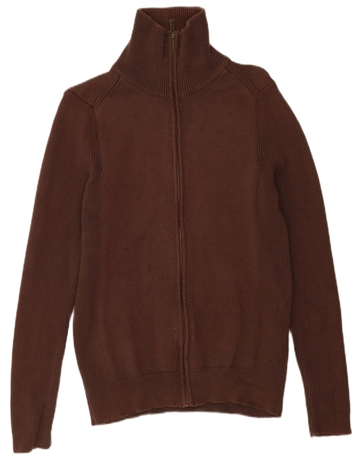 Męski sweter Zara, duży, brązowy, bawełniany