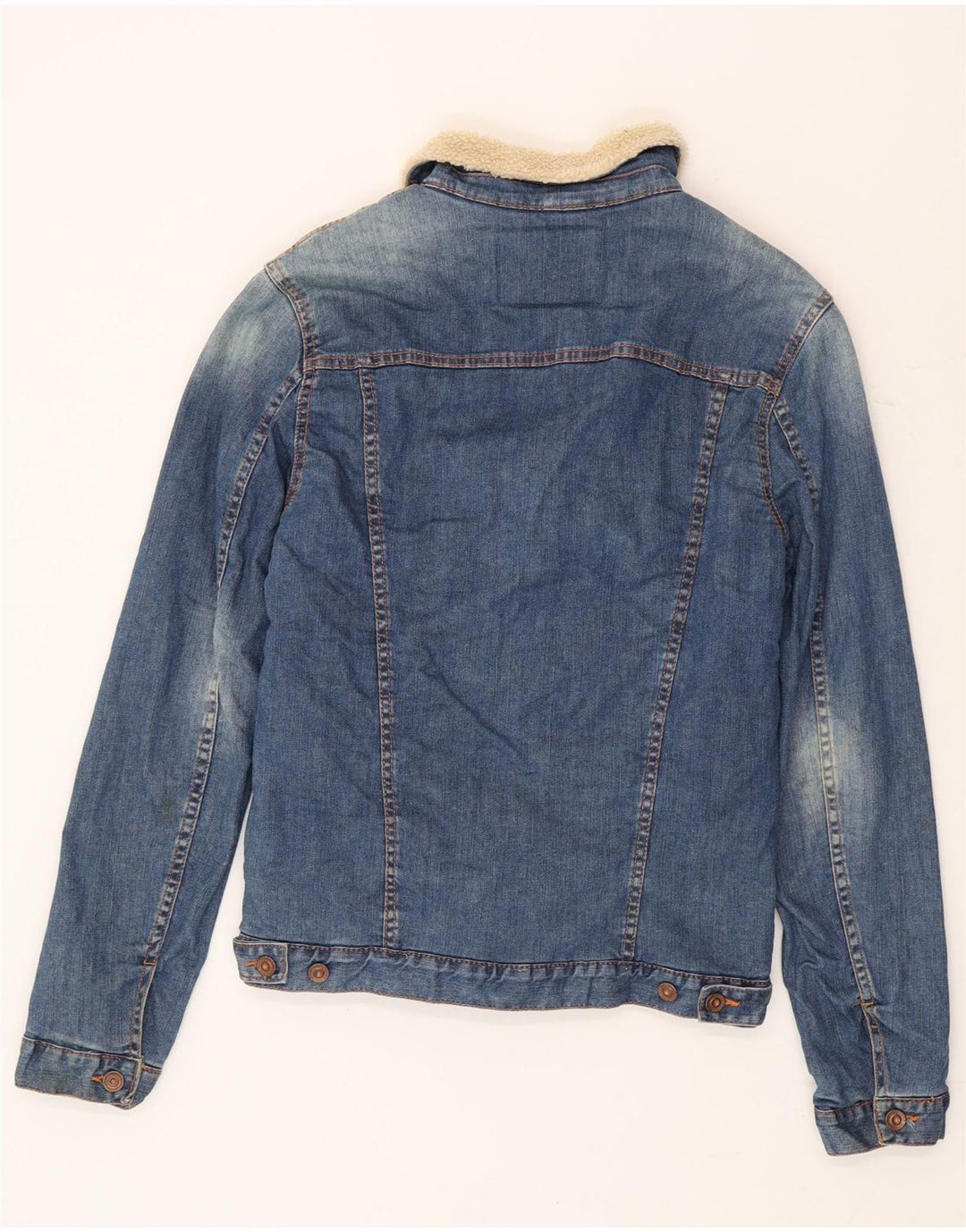 Męska kurtka jeansowa Zara Sherpa UK 36 Small Blue Colorblock