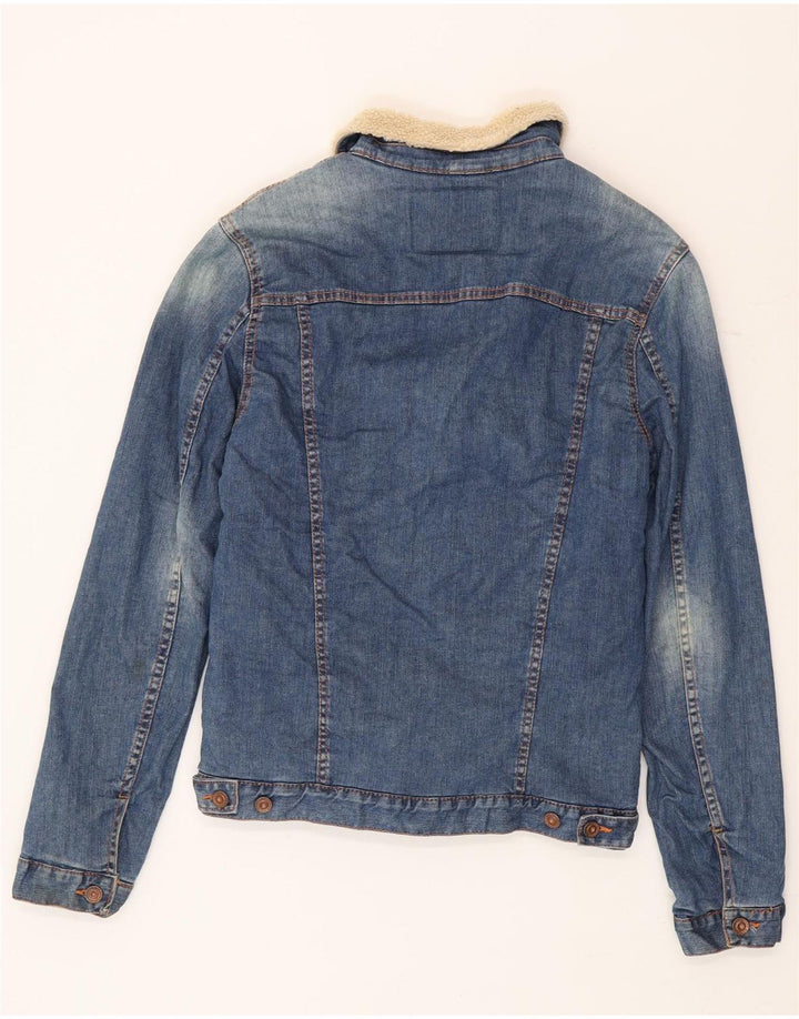 Męska kurtka jeansowa Zara Sherpa UK 36 Small Blue Colorblock