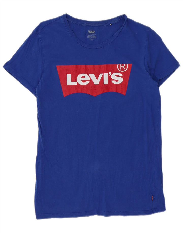 Męski T-shirt z grafiką Levi's, mały, niebieski, bawełniany