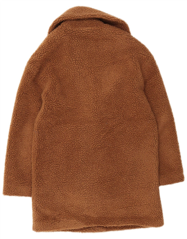 Damski płaszcz oversize Abercrombie & Fitch Teddy UK 6 XS, brązowy poliester