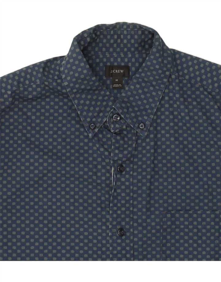 J. CREW Mens Shirt Medium Navy Blue Spotted Cotton Vintage J. Crew and Second-Hand J. Crew from Messina Hembry 