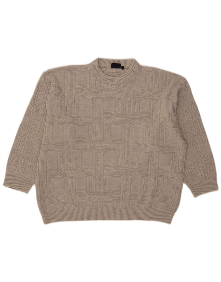 Męski sweter z okrągłym dekoltem Nick Taylor XL, szary akryl