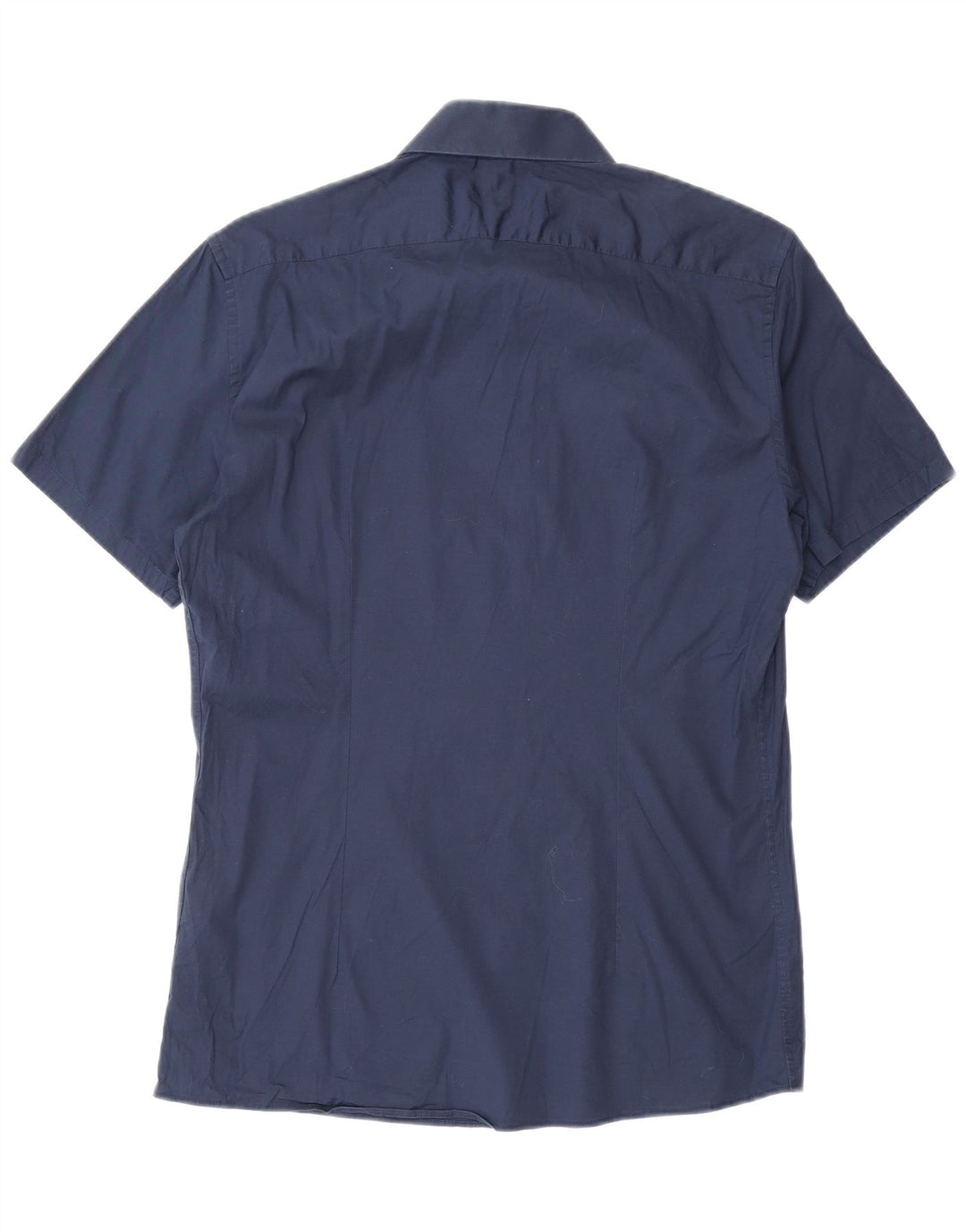 Koszula męska Reiss Slim Fit z krótkim rękawem, średnia, granatowa, bawełniana